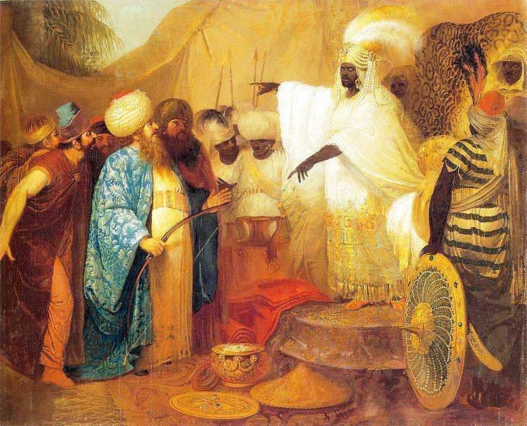 Peinture du 18e siècle montrant les relations entre le monde arabo-musulman et l'Afrique Une délégation perse (Iran) est reçue par le roi d'Ethiopie Source : Runoko Rashidi